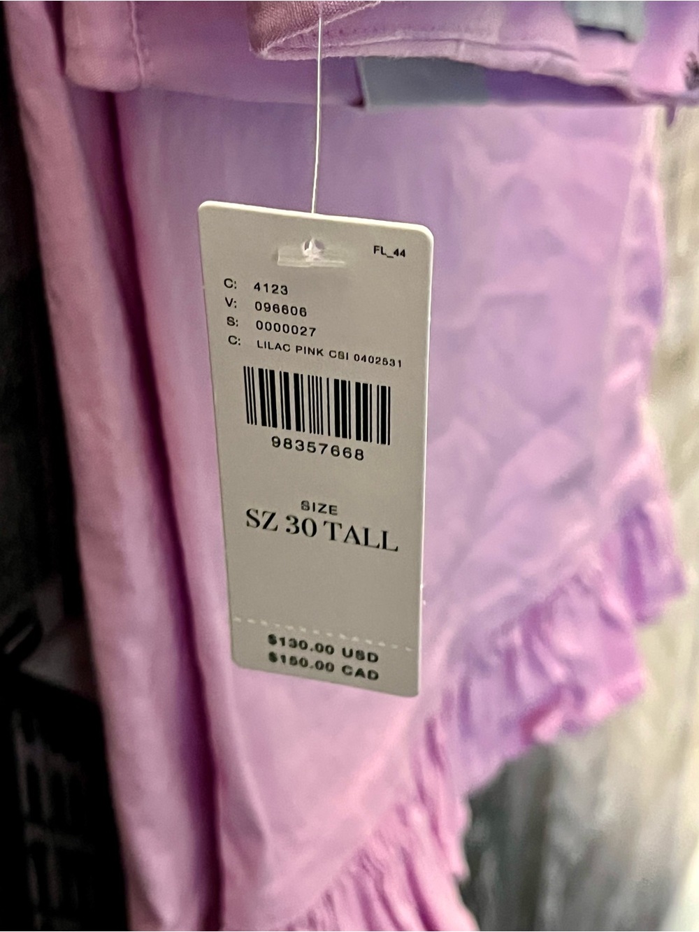 Maeve Colette Ruffle-Hem High Rise Wide Leg Pants in Light Pink - Picture 3 of 5